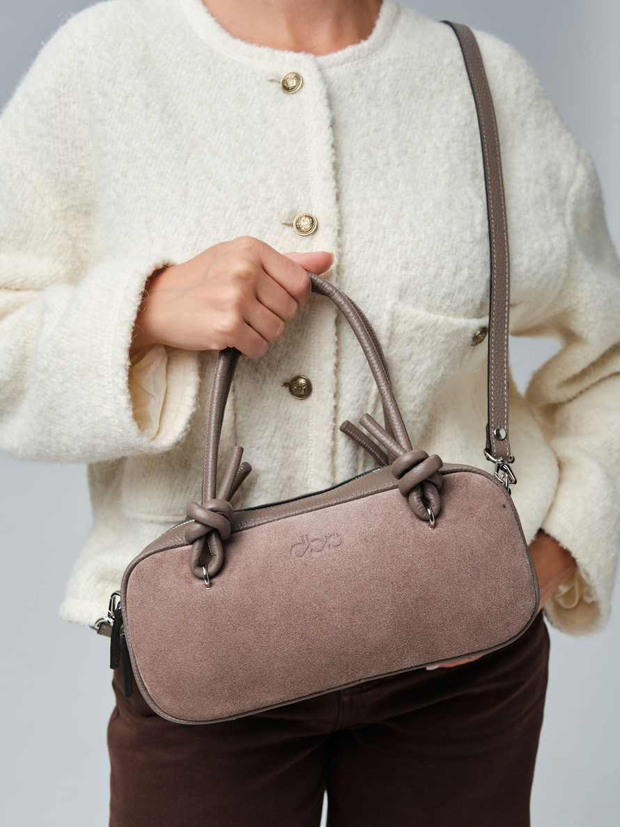 Замшевая сумка Curl DBR 31363 капучино