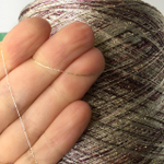 NARITA - Be.Mi.Va; вискоза, люрекс, п/а; 2400м/100гр; col. Antico, цвет: розово-бело-коричневый с золотым люрексом; S303