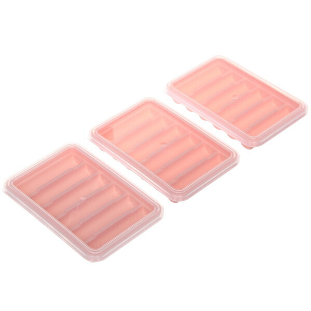 Форма для приготовления мороженого 3шт в наборе с крышками»Палочки» 10,5*7,5см