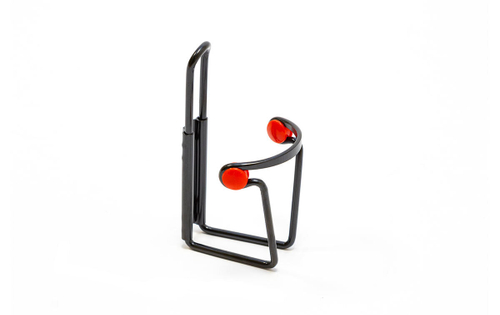 Флягодержатель TRIX, алюминий, крепление на раму, с красными фиксаторами, крашеный черный