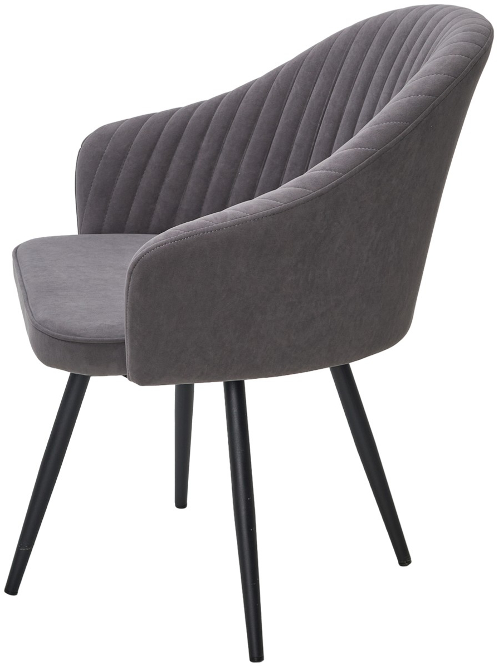 Стул М-City DISAUR Авиор (Avior) поворотный на поворотный на 360 градусов, B28 темно-серый, Велюр, Черный каркас