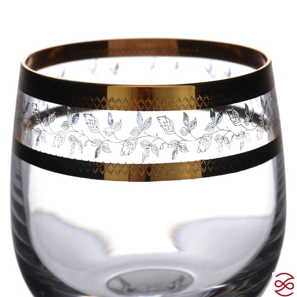 Набор бокалов для вина Crystalite Bohemia Sterna/Klaudie Золотая ветка 150 мл