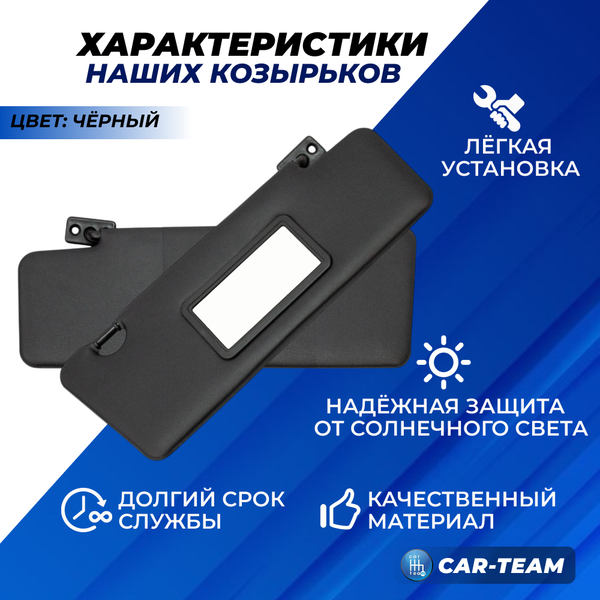 Козырьки солнцезащитные черные (ver 2.0) Лада Приора