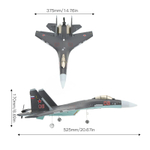 Радиоуправляемый самолет Su35 , Qf009 , бесколлекторный мотор , 2.4G , 6 осевой гироскоп ,подсветка мотора , размер 52см , Новинка 2024