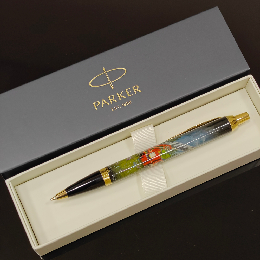 Ручка "Пожарная машина. МЧС" с ручной росписью Палех