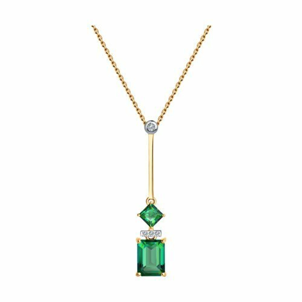 Колье из золота с бриллиантами и топазами Swarovski