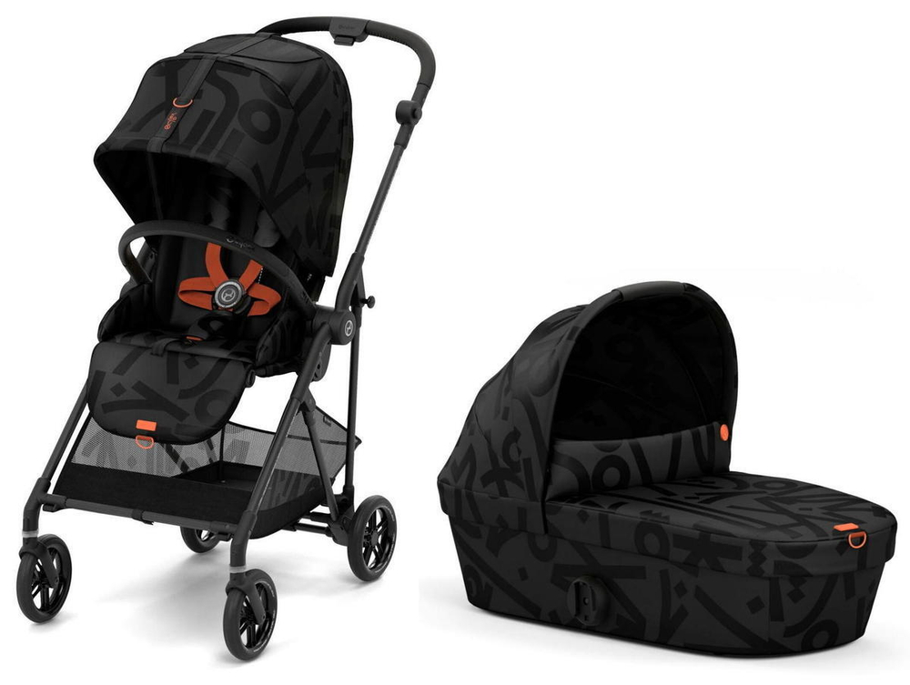 Коляска 2 в 1 Cybex Melio Street Real Black с дождевиком