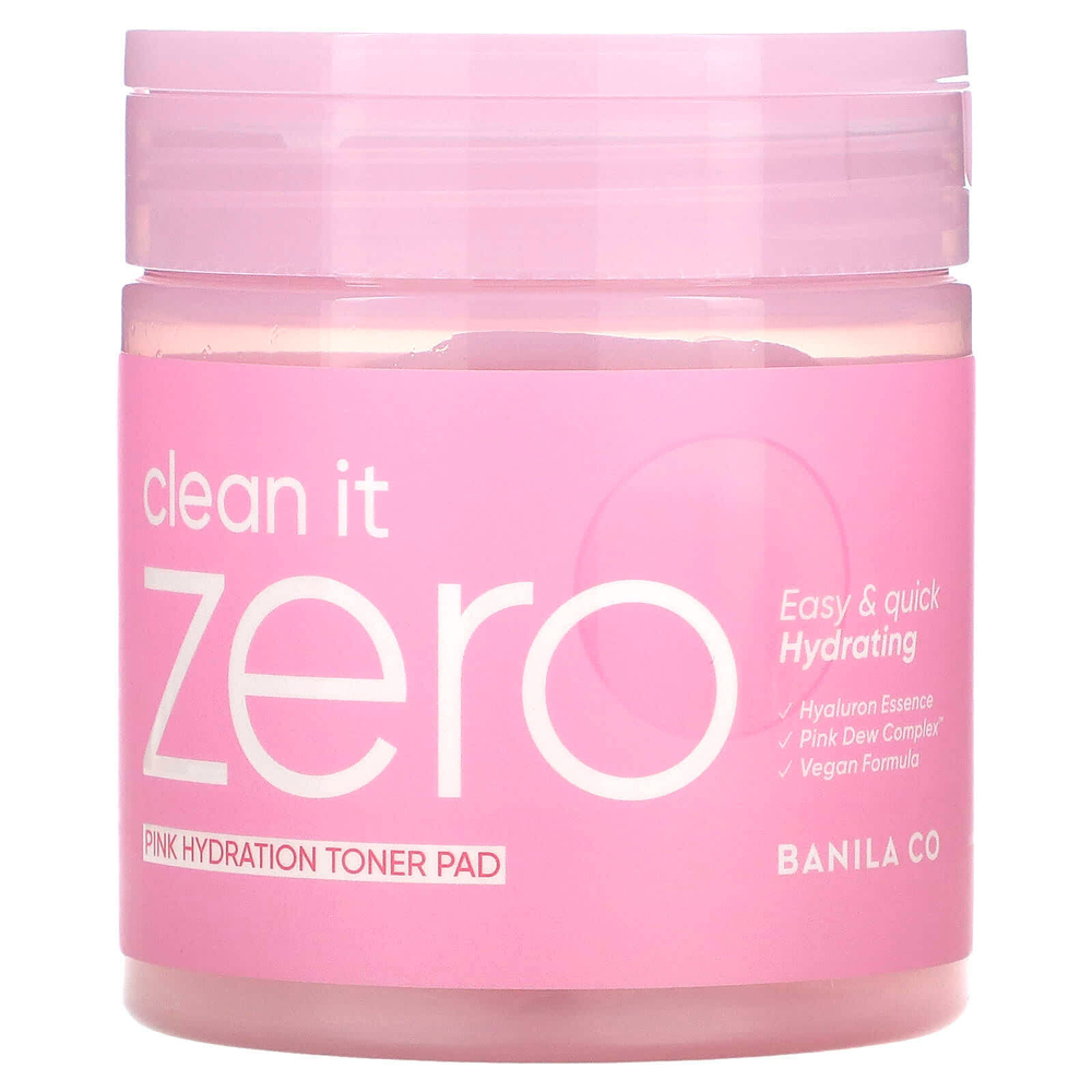 Banila Co, Clean it Zero, увлажняющие салфетки с розовым тонером, 70 подушечек, 235 мл (7,94 жидк. унц.)