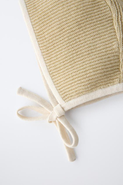 ZARA ЧЕПЧИК С КОНТРАСТНОЙ ОТДЕЛКОЙ, СВЕТЛО-ОЛИВКОВЫЙ