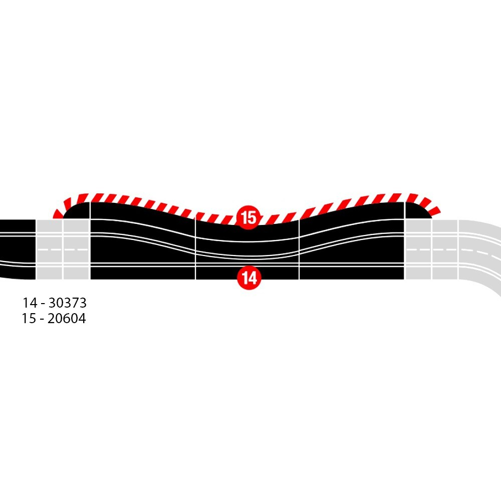 Carrera DIGITAL 124/132 EVOLUTION - Окантовочная планка для шиканы (5 шт.) 20604 / артикул   20604  / GTIN 4007486206045