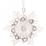 Подвеска «Снежинка кружевная» 11 см, белый