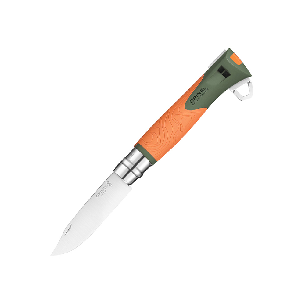 Нож туристический Opinel №12 Explore c инструментом для удаления клещей, оранжевый, 002454