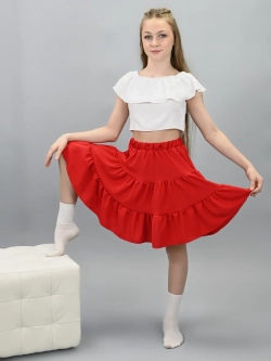 Юбка для девочки летняя с воланами ярусная