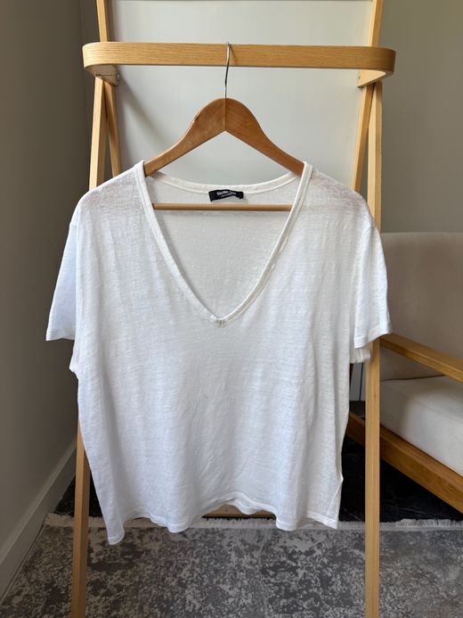 Льняная футболка Massimo Dutti, L