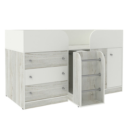 Кровать-чердак КарИВи Малыш 4 Винтерберг Белый