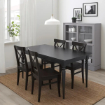 Обеденный набор - INGATORP/INGOLF IKEA/ИНГАТОРП/ИНГОЛЬФ ИКЕА, 155х87х74 см, черный