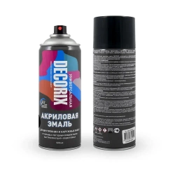 Краска черная в баллончике глянцевая акриловая DECORIX - эмаль аэрозольная для любых поверхностей 520 мл
