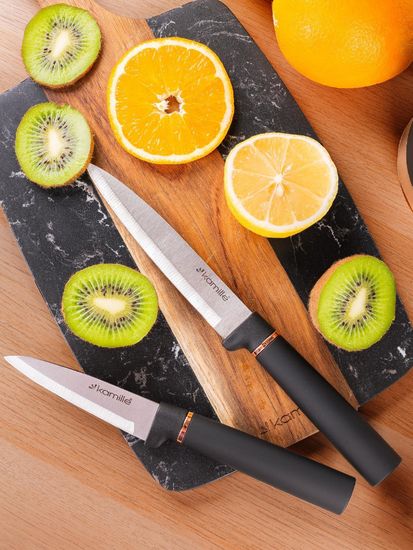 Набор ножей 6 предметов Kamille KM 7625 из нержавеющей стали с подставкой