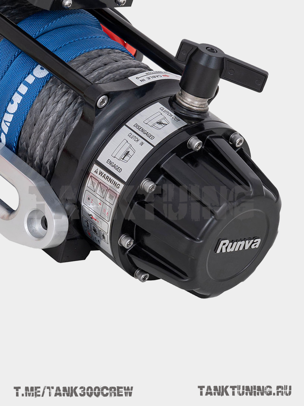 Лебёдка электрическая высокоскоростная 12V Runva 9500 lbs 4350 кг, синтетический трос