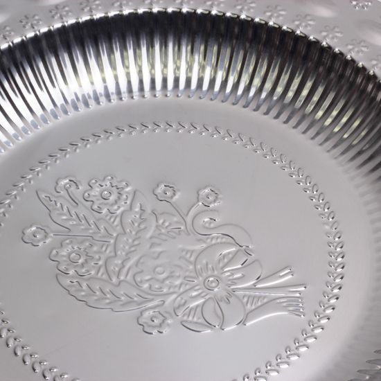 Поднос круглый 45 см. из нержавеющей стали КМ-4372 (d45х3 см)