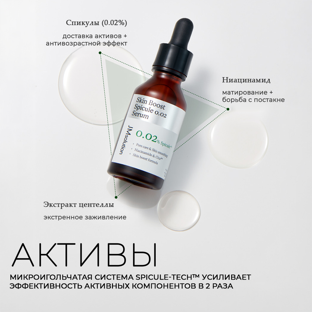 Восстанавливающая сыворотка со спикулами Jmsolution Skin Boost Spicule 0.02 Serum, 30 мл