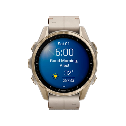 Умные часы Garmin Fenix 8, 43мм, Amoled Sapphire Soft Gold Leather (010-02903-40)