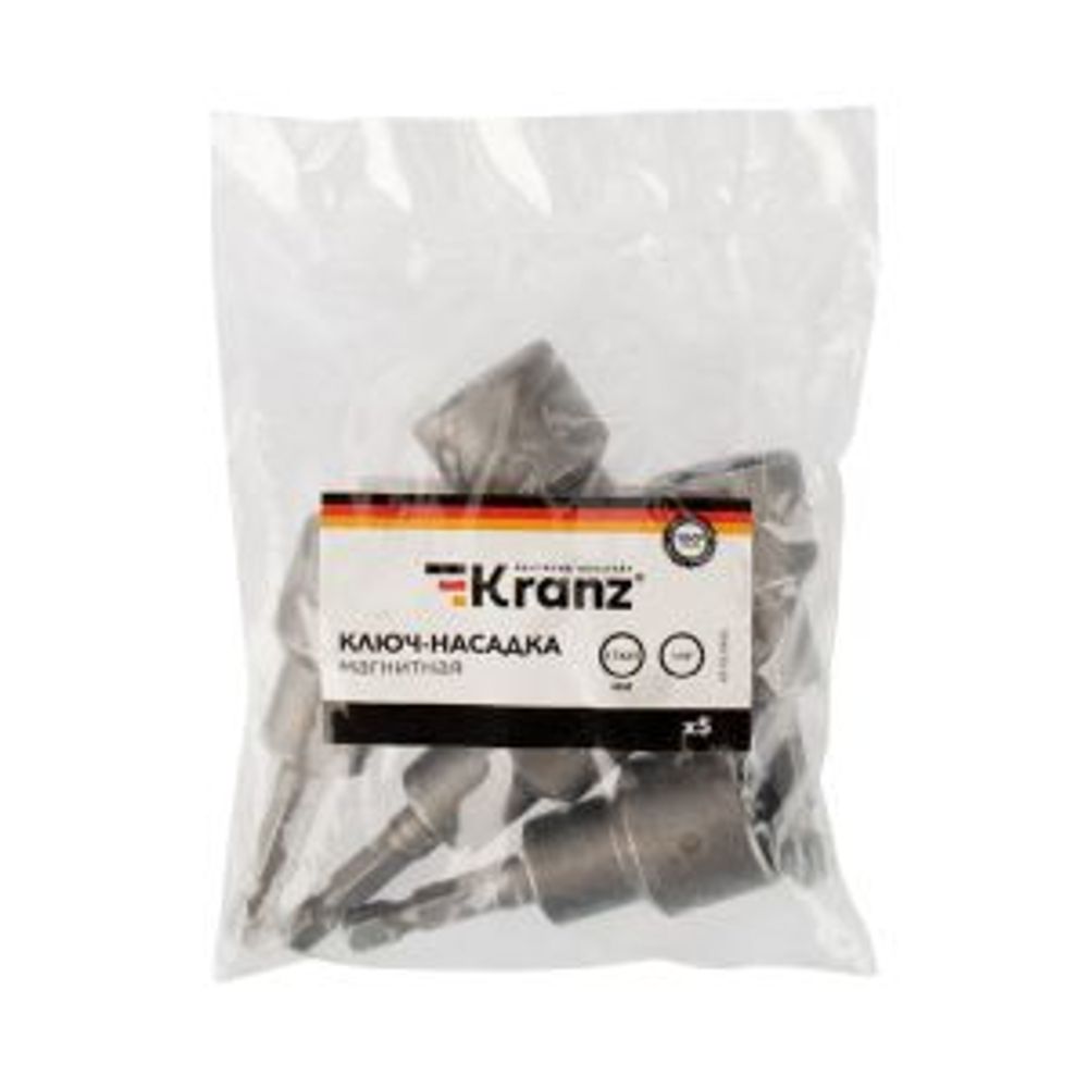 Ключ-насадка магнитный 1/4" 17х65мм (5 шт/уп) KRANZ