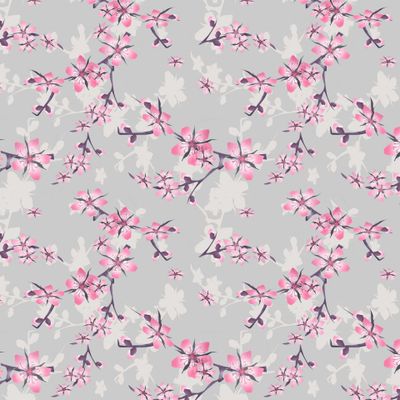 серый розовый узор цветение вишни сакура