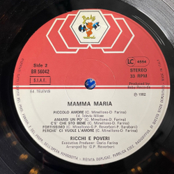 Винтажная виниловая пластинка LP Ricchi and Poveri Богатые и Бедные Mamma Maria (Italy 1982) Fortissimo