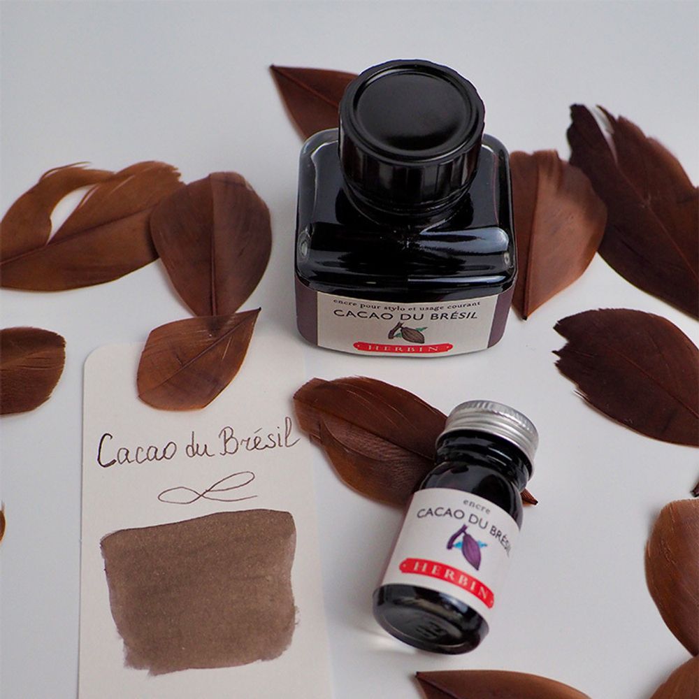 Чернила во флаконе Herbin 30 мл Cacao du Brésil серо-коричневые (13045T) 3