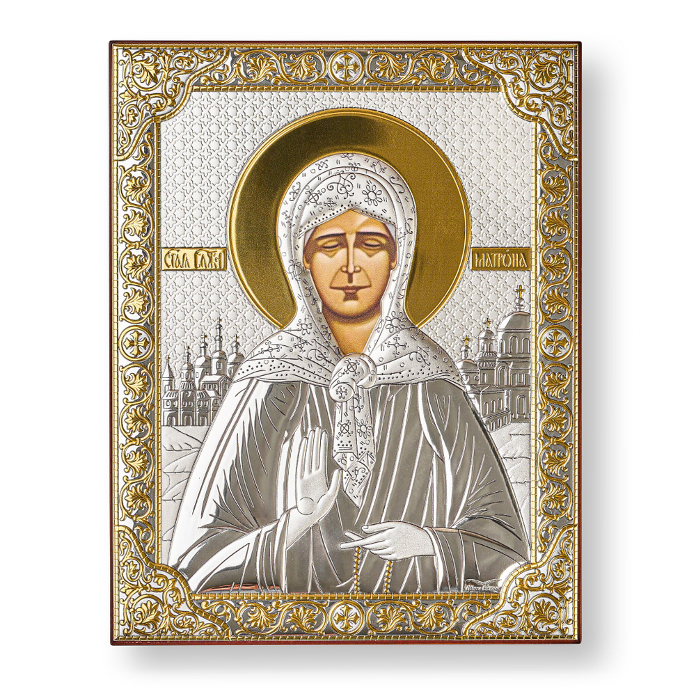 Матрона, икона прямоугольная без рамки, красное дерево 150х200