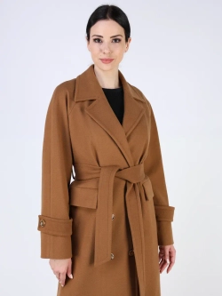 Пальто демисезонное длинное с поясом