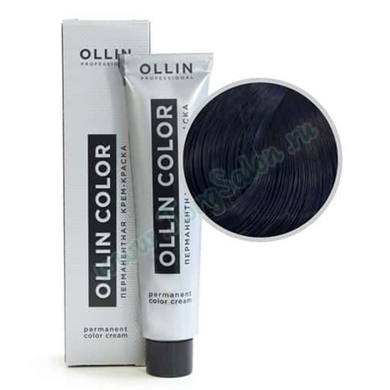Крем краска для волос перманентная Ollin Color «Иссиня-черная» 1/0