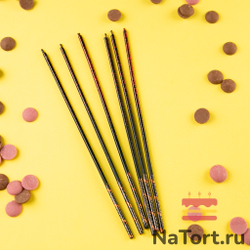 Набор свечей для торта «Полночь» (красные блестки, 17 см) 6 шт