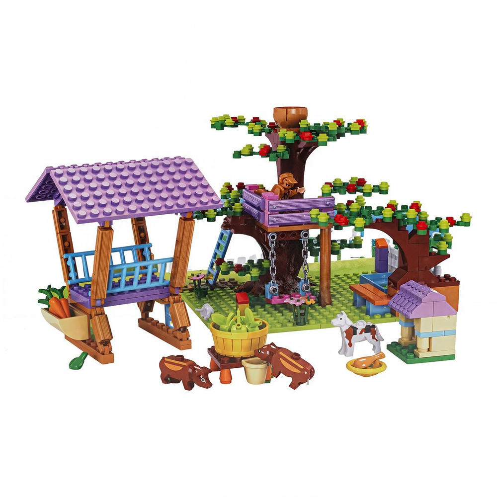 Конструктор блочный Аусини Мир чудес "Большой сад" 413эл. коробка 24706