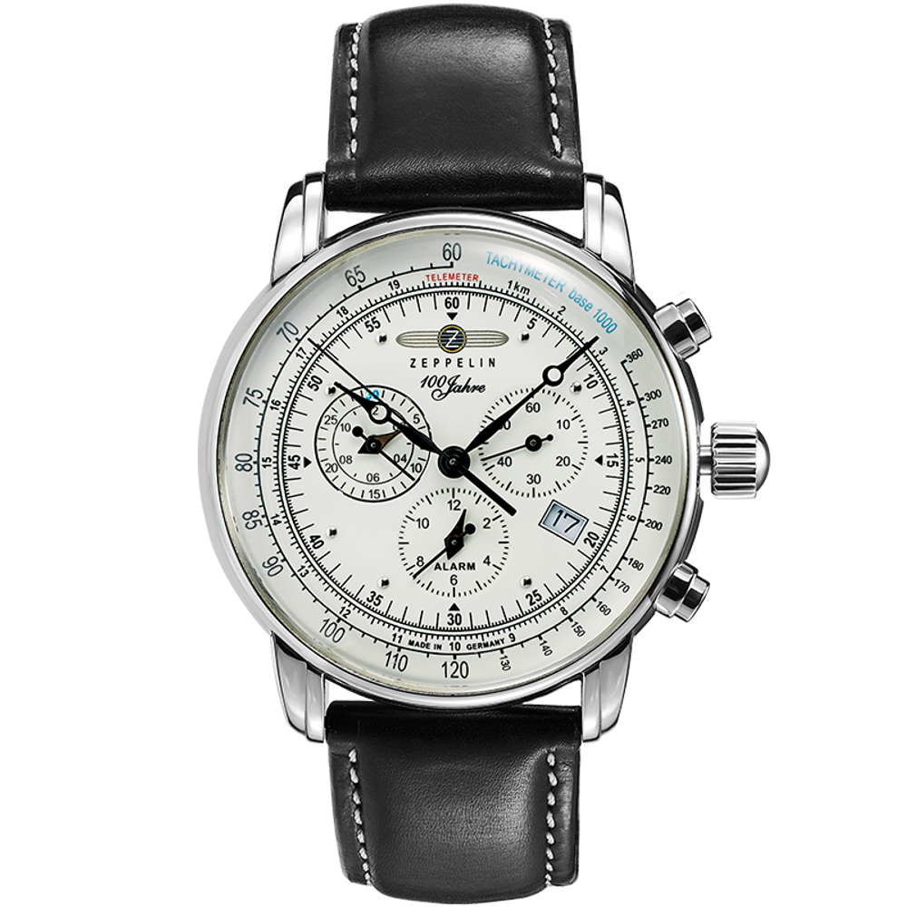 ZEPPELIN Quartz Movement Men"s Watches Watch White Dial Stainless Steel Case Genuine Leather Strap