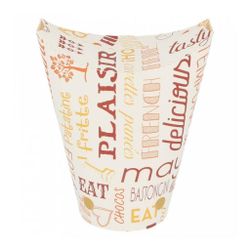 Контейнер картонный вертикальный закрывающийся для фри, снеков " " 360 мл, Ø12,5*6