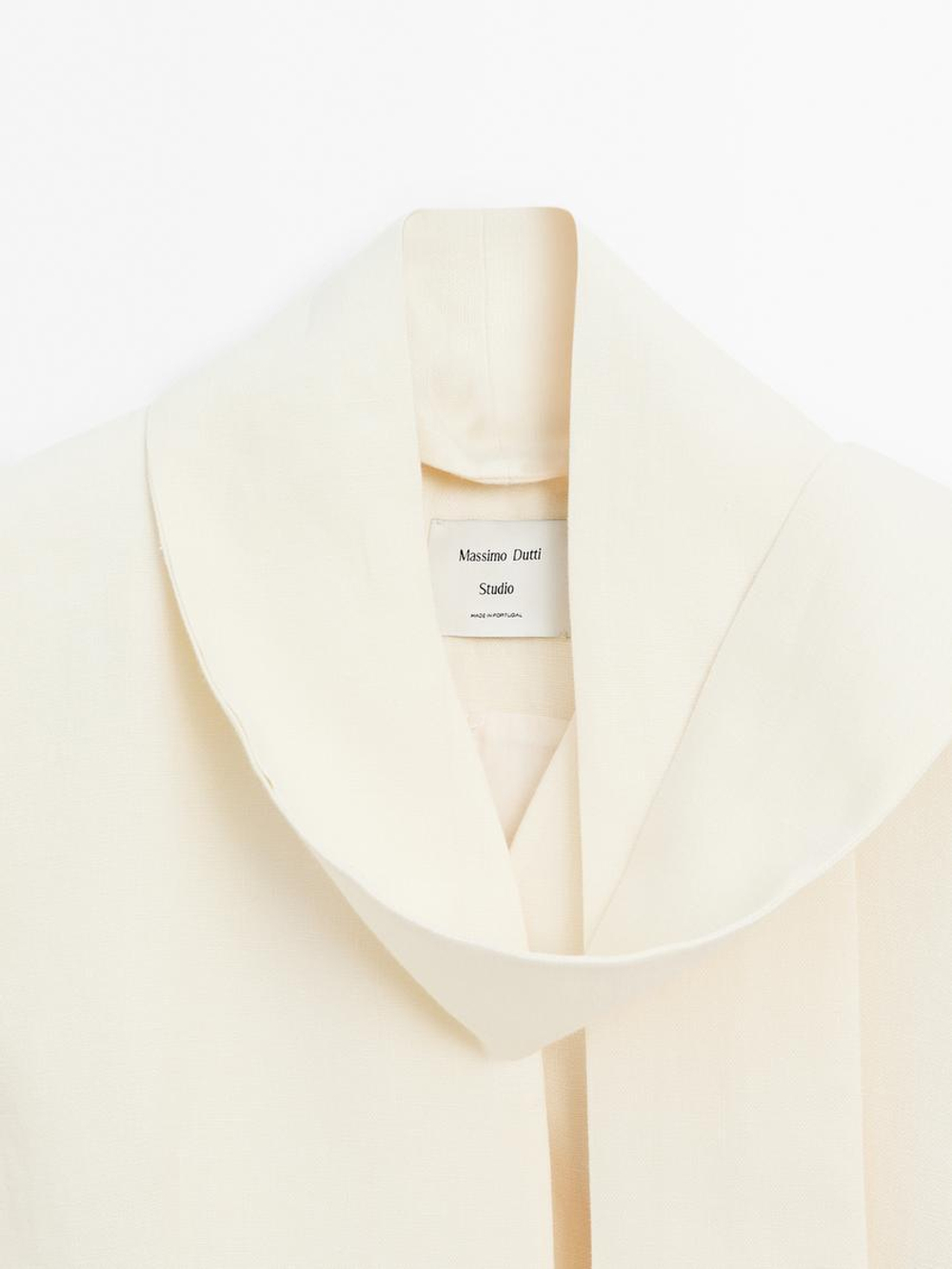 Massimo Dutti Блейзер из 100% льна - Studio, натуральный