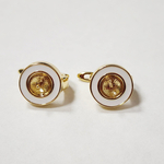 Ювелирные швензы (для вклейки) позолота, белая эмаль, люкс фурнитура ⭐️