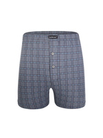 Клетчатые трусы-шорты plus size из хлопка (Размер: XXXL) (Цвет: синий)