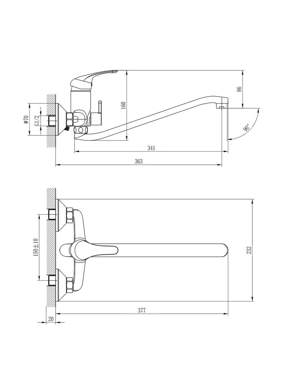 Смеситель Rossinka A35-34 универсальный