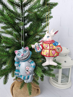 Кролик из Алисы ёлочная фарфоровая игрушка