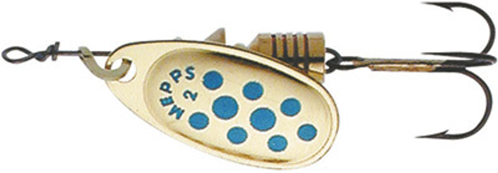 Блесна вращающаяся Mepps COMET PTS, 4, Gold/Blue dots
