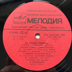 Винтажная виниловая пластинка LP Елена Камбурова Да Осенит Тишина... (СССР 1987)
