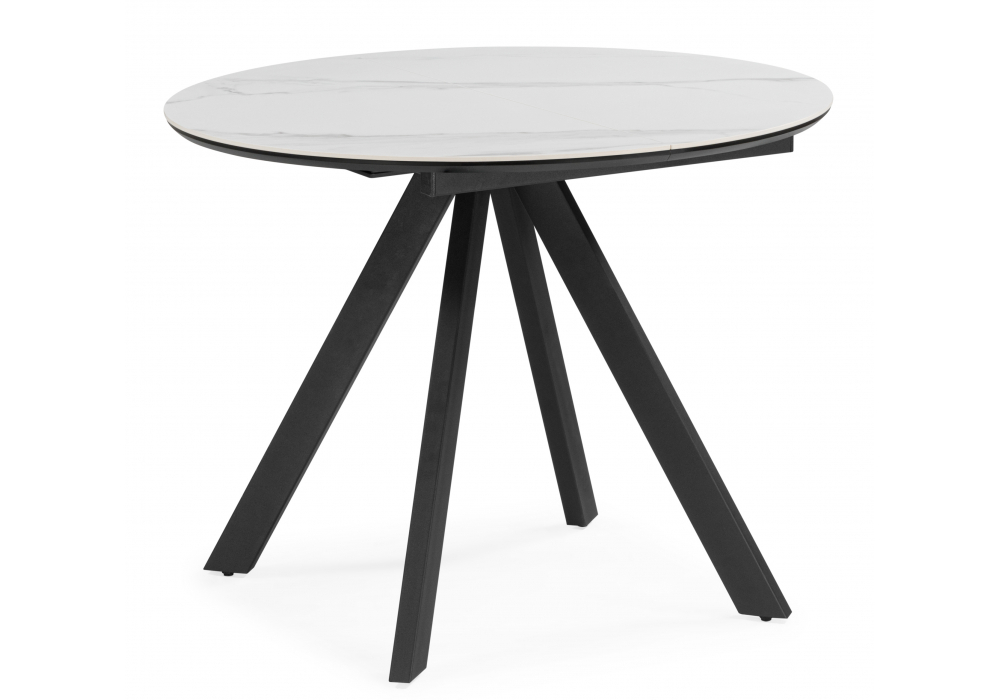 Керамический стол Woodville Трейси 90 snow white, черный