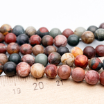 "Яшма пикассо" бусины, диаметр около 6,1-6,3 мм, цена за нить 38 см