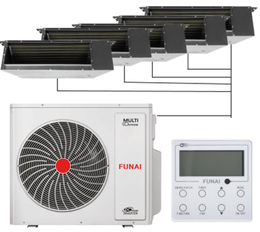 Мульти сплит-система Funai с внутренними канальными блоками на 5 комнаты (25+25+25+25+25) KIRIGAMI
