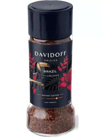 Кофе растворимый Davidoff Brazil, 90 г стеклянная банка (Давидоф)
