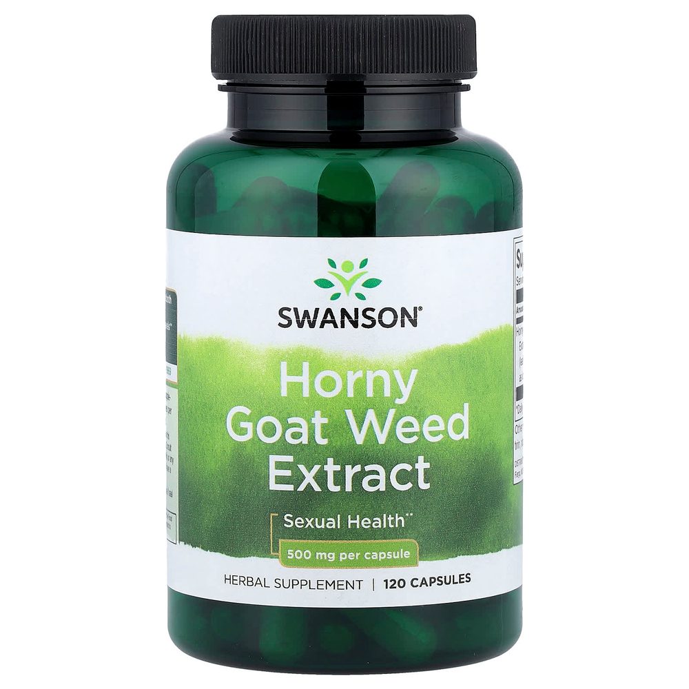 Swanson, экстракт горянки крупноцветковой, 500 мг, 120 капсул
