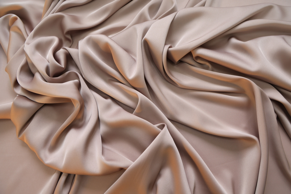 Шелк однотонный бежево-розовый